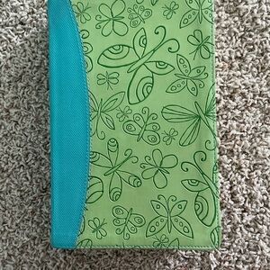 Green and Teal Butterfly Patterned Kids Bible